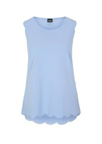 s.Oliver BLACK LABEL, Damen Top mit Muschelsaum, Hellblau