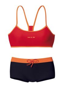 H.I.S. H.I.S, Damen Bustier-Bikini, Orange / Rot / Schwarz