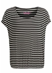 Khujo, Damen T-Shirt 'Meltania', Schwarz / Weiß