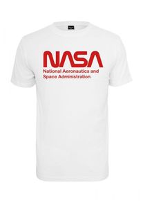 Mister Tee, Herren T-Shirt 'NASA Wormlogo', Rot / Wei&szlig;