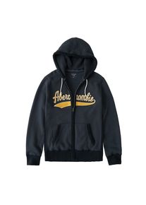 Abercrombie & Fitch Abercrombie & Fitch, Herren Sweatjacke 'HERITAGE LOGO FULLZIP 3CC', Navy / Gelb