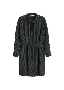 Violeta by Mango, Damen Kleid placketp, Schwarz / Weiß