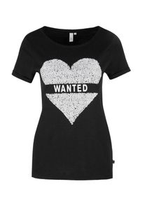 Q/S Designed By, Damen Shirt, Hellgrau / Schwarz