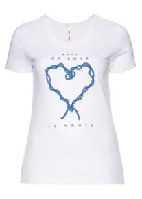 sheego Casual, Damen T-Shirt, Blau / Wei&szlig;