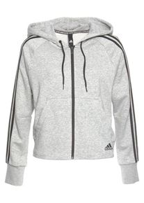 adidas Performance, Damen Sweatjacke 'MH 3 Stripes Full Zip Hoody', Grau / Schwarz