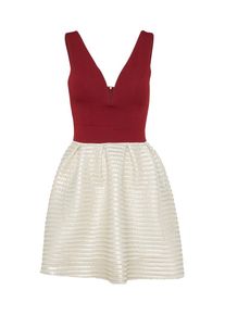 Wal G., Damen Cocktailkleid, Champagner / Weinrot