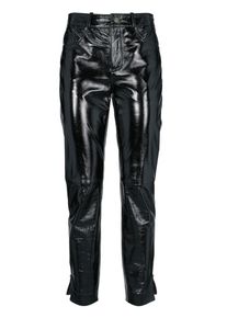 Heine, Damen Lederhose, Schwarz