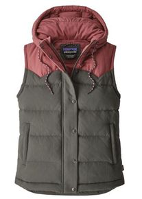 Patagonia, Damen Weste 'Bivy Hooded', Basaltgrau / Pastellrot