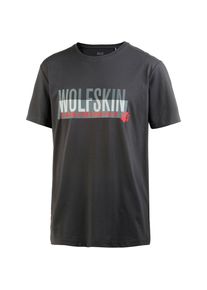 Jack Wolfskin, Herren T-Shirt 'Slogan T', Pastellblau / Graphit / Orangerot / Wei&szlig;