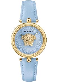 Versace, Damen Quarzuhr 'Palazzo Empire', Hellblau / Gold