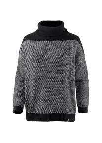 Iriedaily, Damen Rollkragenpullover 'Block Turtle Knit', Grau / Schwarz
