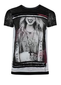 Trueprodigy, Herren T-Shirt 'No Limit', Eosin / Schwarz / Weiß