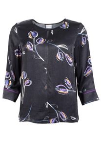 IN FRONT, Damen Bluse 'ISEL', Aubergine / Schwarz / Wei&szlig;