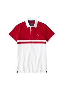 Abercrombie & Fitch Abercrombie & Fitch, Herren Polo 'DTC BUOY', Rot / Wei&szlig;