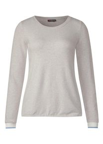 Street One, Damen Shirt, Rauchblau / Graumeliert / Weiß