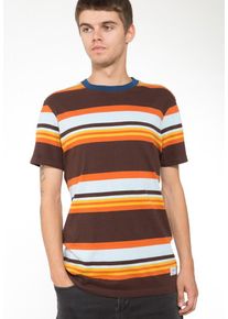 Ezekiel, Herren T-Shirt 'Louie Knit', Braun / Orange / Wei&szlig;