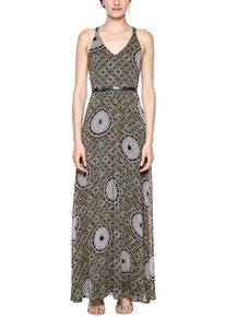 s.Oliver BLACK LABEL, Damen Fließendes Abendkleid, Khaki / Schwarz