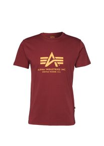 Alpha Industries, Herren Print-Shirt, Burgunder