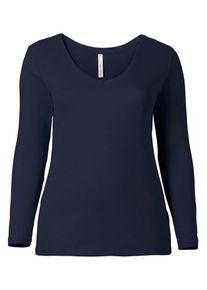 sheego Casual, Damen Langarmshirt, Marine