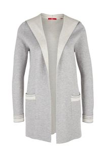 s.Oliver RED LABEL, Damen Cardigan, Graumeliert / Perlwei&szlig;