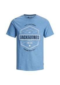 Jack & Jones JACK & JONES, Herren Bedrucktes T-Shirt, Blaumeliert / Schwarz / Weiß