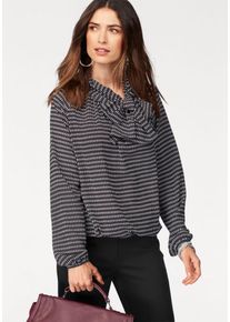 Bruno Banani, Damen Druckbluse, Schwarz