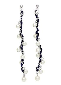 Guess, Damen Ohrhänger, Schwarz / Silber / Perlweiß