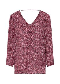 Only, Damen Bluse 'onlLILL V-NECK TOP WVN', Nachtblau / Rot