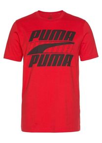 Puma, Herren Shirt 'Rebel Basic Tee', Rot / Schwarz