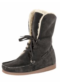 Heine, Damen Stiefelette, Creme / Anthrazit