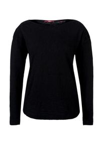 s.Oliver RED LABEL, Damen Slub-Shirt mit Spitze, Schwarz