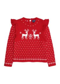 Polo Ralph Lauren, M&auml;dchen Pullover 'REINDEER CN-TOPS-SWEATER', Rot