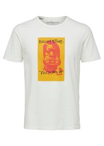 Selected Homme, Herren T-Shirt, Orange / Dunkelpink / Schwarz / Naturweiß