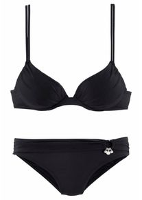 s.Oliver RED LABEL, Damen Push-up-Bikini, Schwarz
