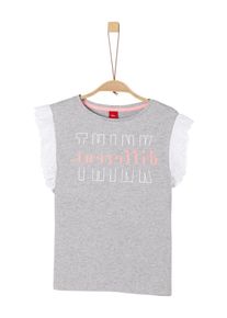 s.Oliver Junior, Mädchen T-Shirt, Graumeliert / Weiß