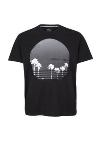 s.Oliver RED LABEL, Herren T-Shirt, Grau / Schwarz / Weiß