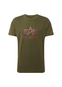 Alpha Industries, Herren Print-Shirt, Dunkelgrün