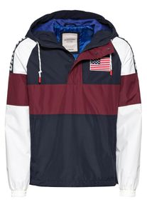 Jack & Jones JACK & JONES, Herren Anorak 'JORTOM', Dunkelblau / Weinrot / Weiß