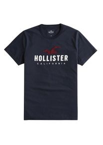 Hollister, Herren Shirt 'DTC SS ICONIC TECH LOGO', Navy