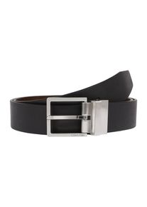 Calvin Klein, Herren Breiter Lederg&uuml;rtel mit markanter Dornschlie&szlig;e 3.5cm, Braun / Schwarz