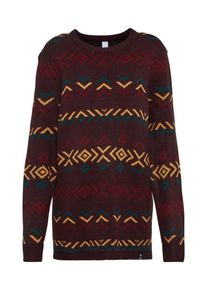 Iriedaily, Damen Pullover 'Eline', Gelb / Grün / Dunkelrot
