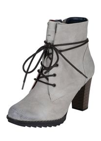 Tom Tailor, Damen Schnürstiefelette mit Absatz, Hellgrau