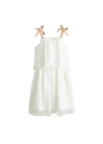 Mango Kids, Mädchen Kleid 'Strapi-R', Hellbeige / Weiß