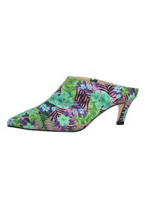 Heine, Damen Sabot, Hellgrün / Helllila / Rosa