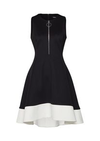DKNY, Damen Kleid 'Fit & Flare Zipper Detail', Navy / Weiß