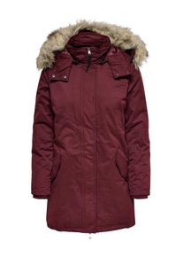 Only, Damen Detailreicher Parka, Kirschrot