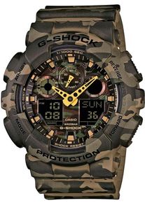 Casio, Herren G-Shock 'GA-100CM-5AER', Braun / Khaki / Dunkelgrün / Schwarz