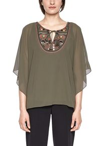 s.Oliver BLACK LABEL, Damen Chiffonbluse, Khaki
