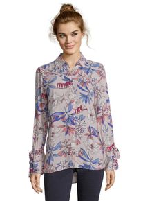 Cartoon, Damen Bluse, Beige / Taubenblau / Koralle / Rosa / Feuerrot