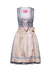 Krüger Dirndl Krüger Madl, Damen Dirndl, Rauchblau / Rosa